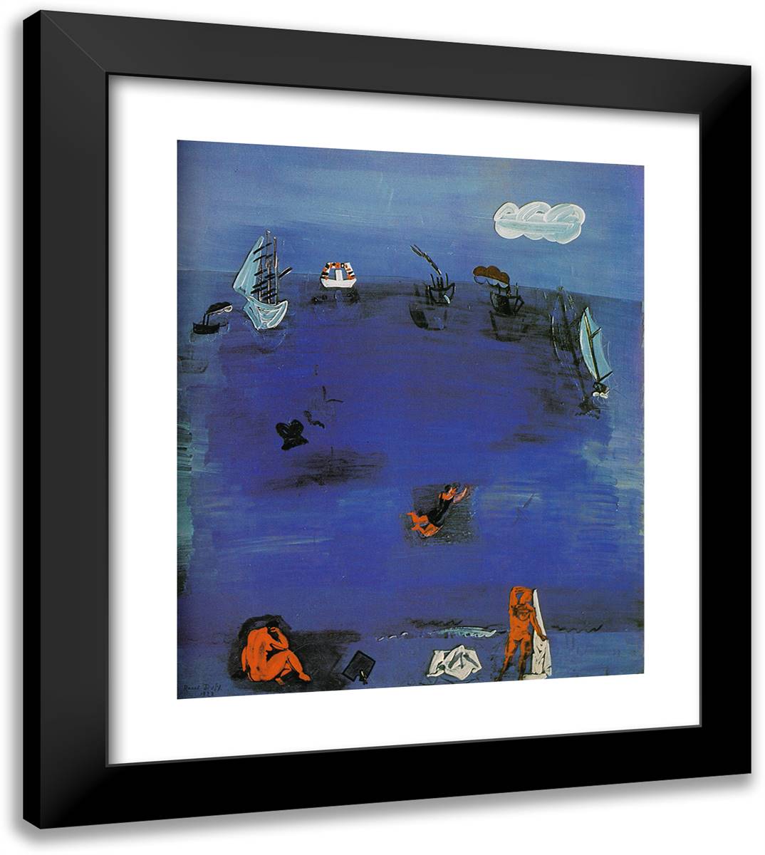 The Mediterranean 20x23 Black Modern Wood Framed Art Print Poster by Dufy, Raoul