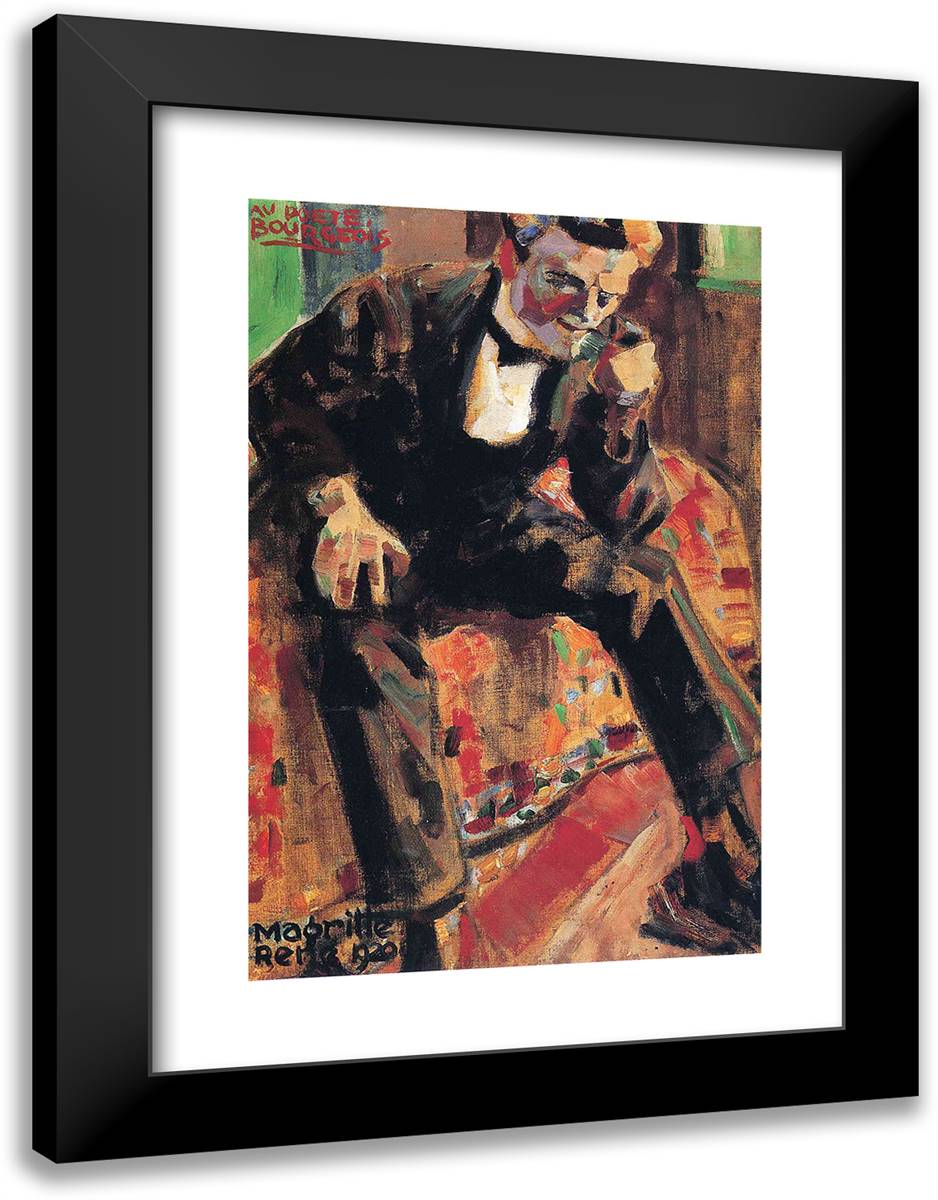Portrait of Pierre Bourgeois 18x24 Black Modern Wood Framed Art Print Poster by Magritte, Rene