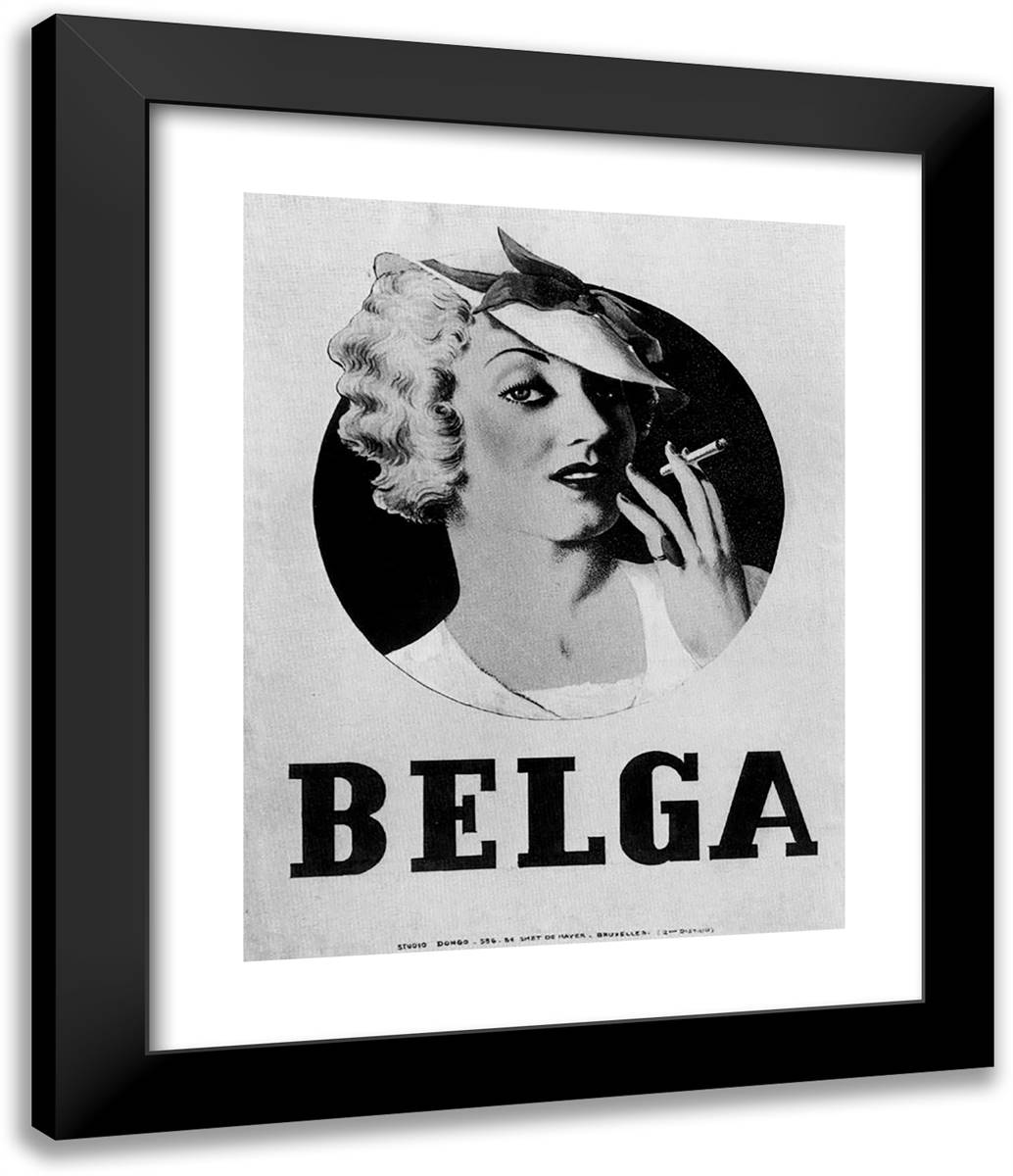 Poster for Cigarettes Belga 20x24 Black Modern Wood Framed Art Print Poster by Magritte, Rene
