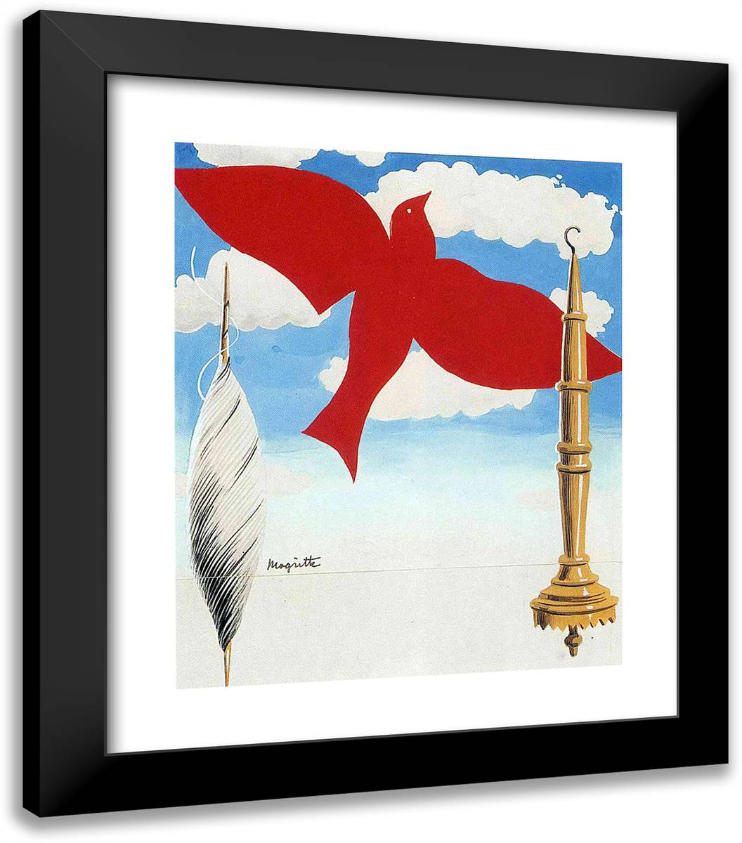 Project of Poster the Center of Textile Workers in Belgium 20x23 Black Modern Wood Framed Art Print Poster by Magritte, Rene