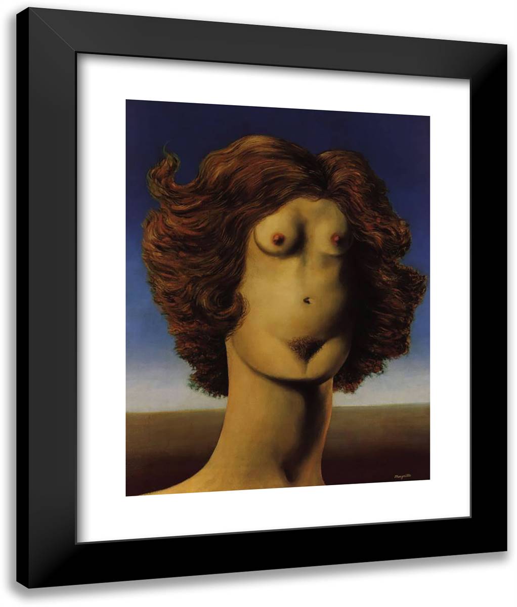 Rape 20x24 Black Modern Wood Framed Art Print Poster by Magritte, Rene