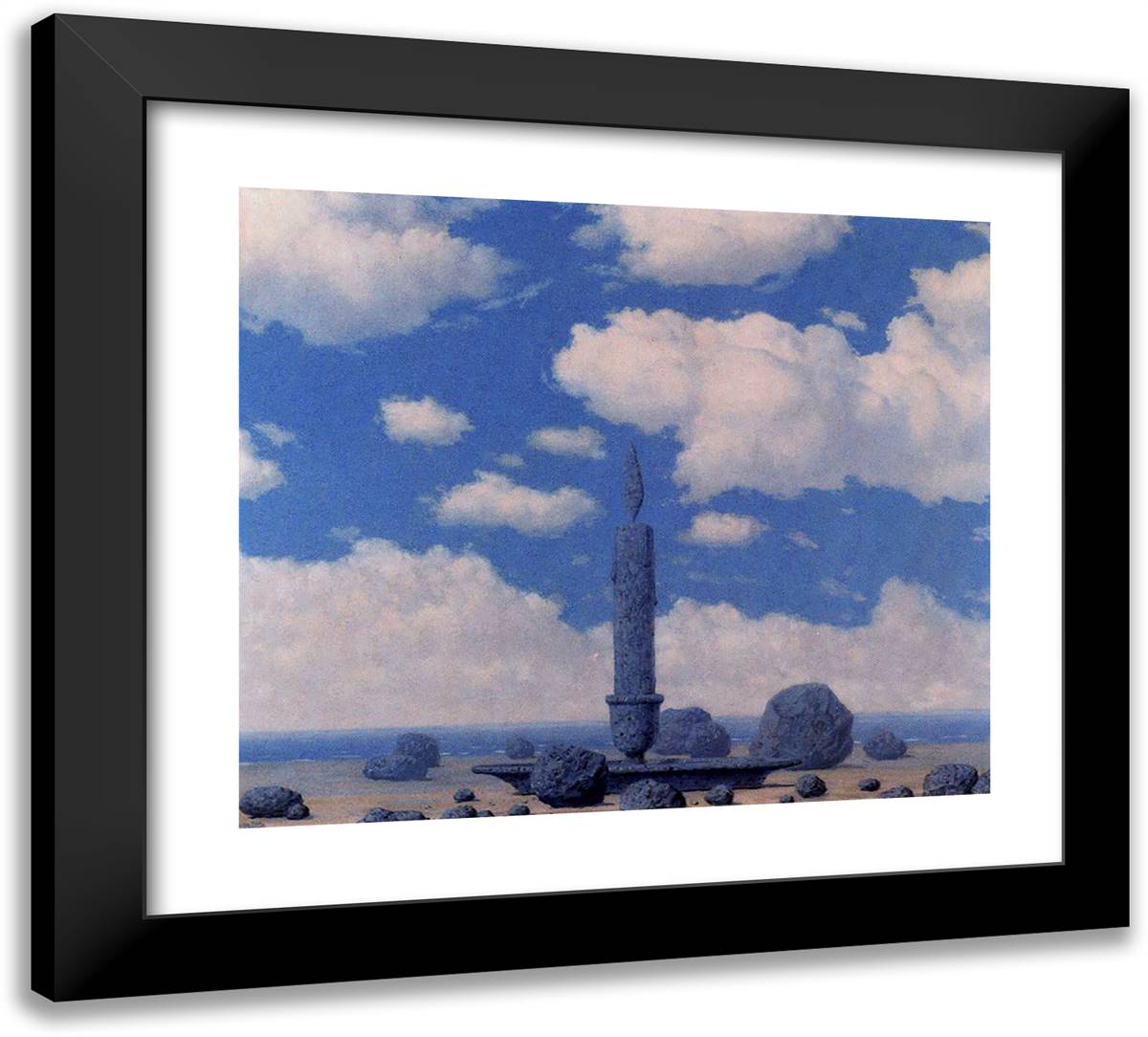 Souvenir from Travels 22x20 Black Modern Wood Framed Art Print Poster by Magritte, Rene