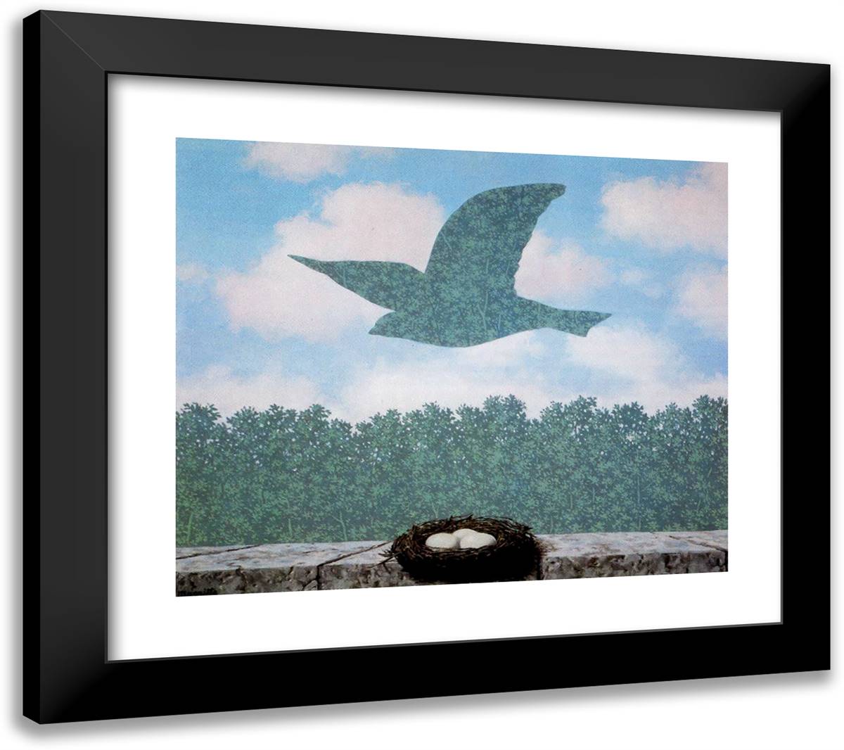 Spring 22x20 Black Modern Wood Framed Art Print Poster by Magritte, Rene