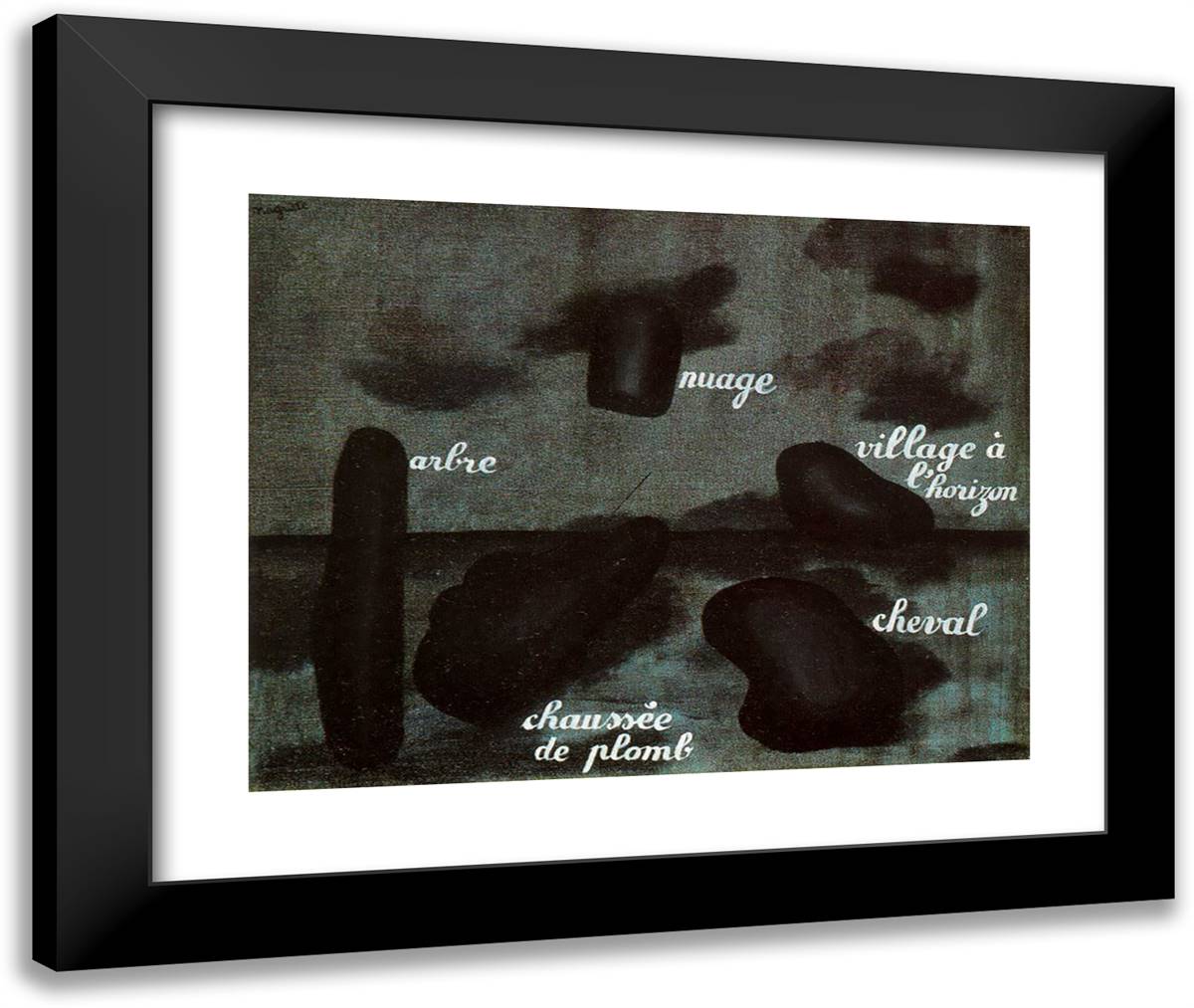 Swift Hope 24x20 Black Modern Wood Framed Art Print Poster by Magritte, Rene