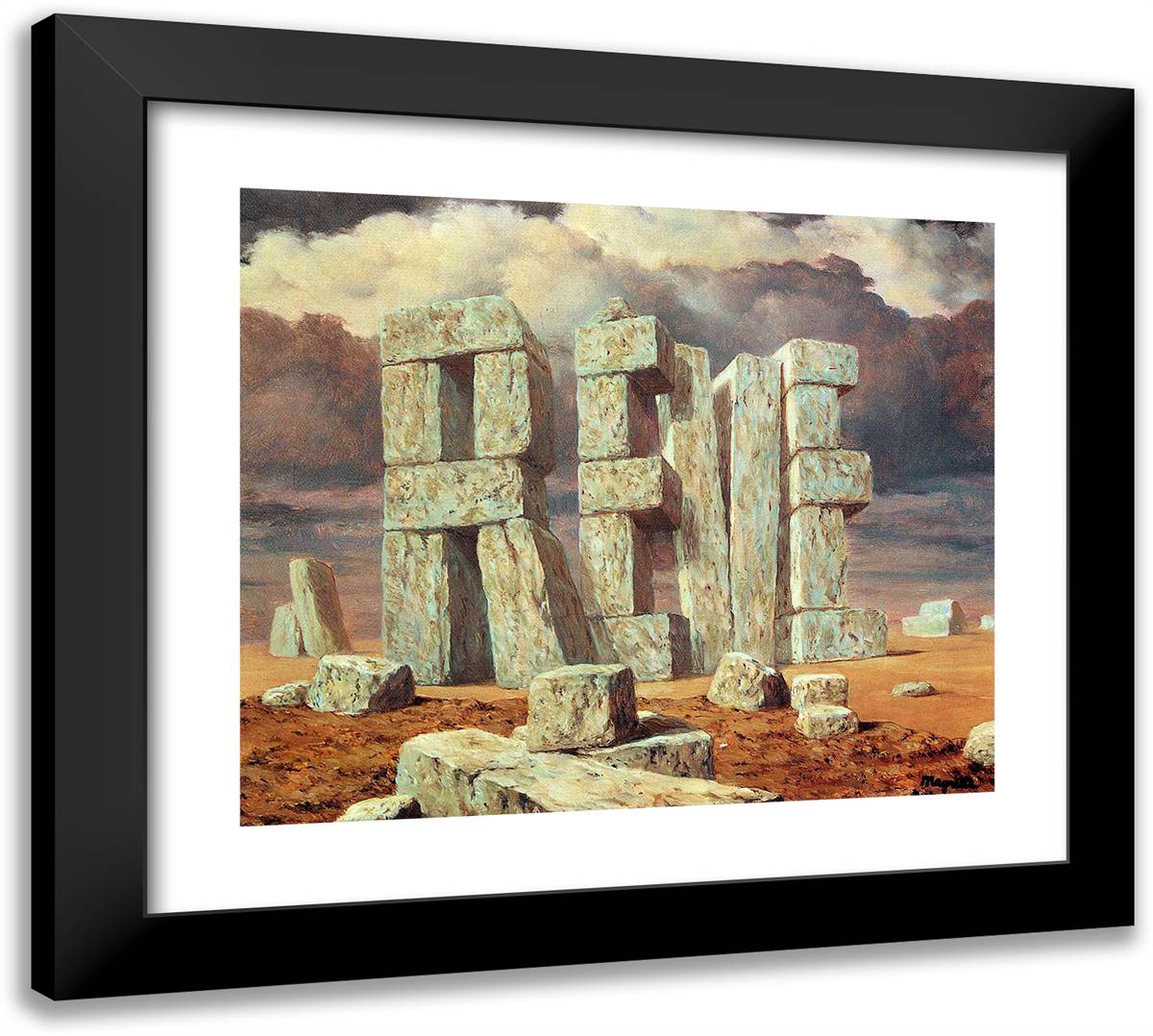 The Art of Conversation 22x20 Black Modern Wood Framed Art Print Poster by Magritte, Rene