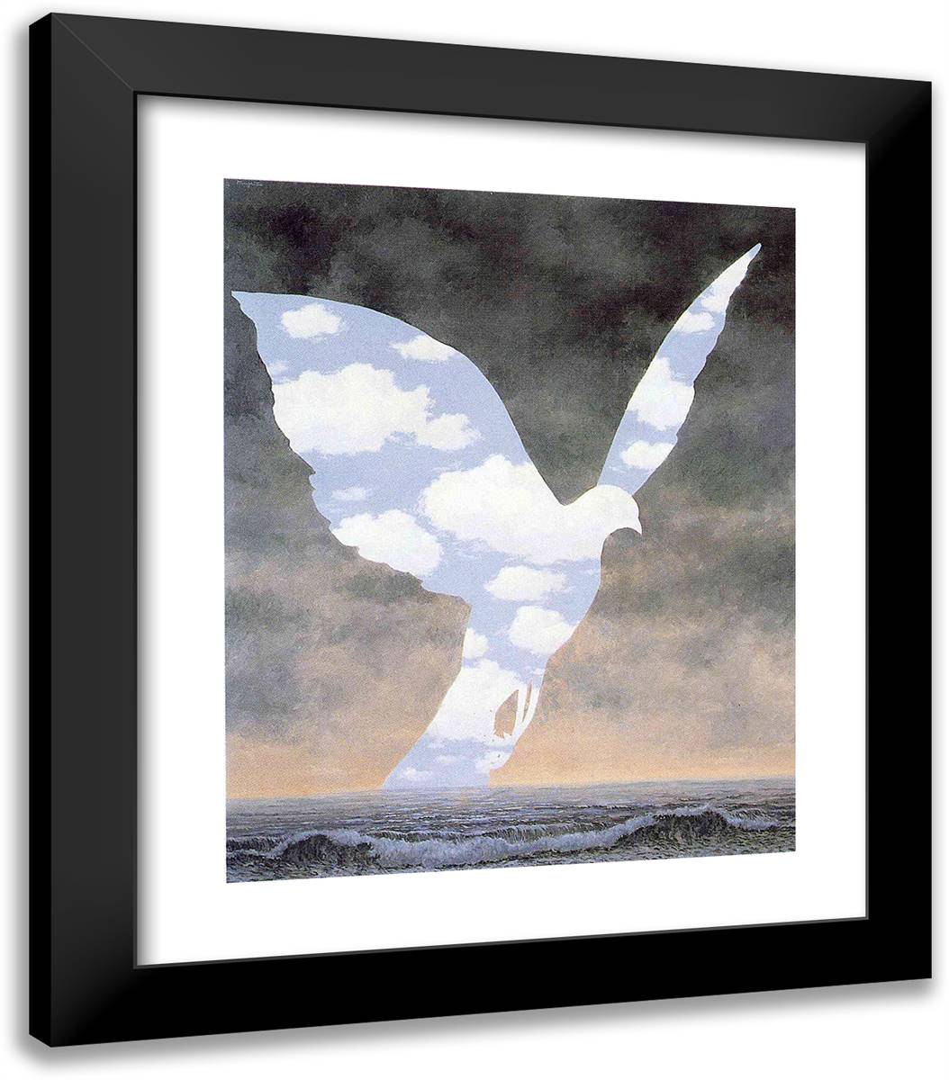 The Big Family 20x23 Black Modern Wood Framed Art Print Poster by Magritte, Rene