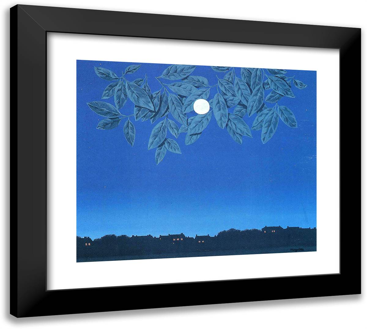 The Blank Page 22x20 Black Modern Wood Framed Art Print Poster by Magritte, Rene