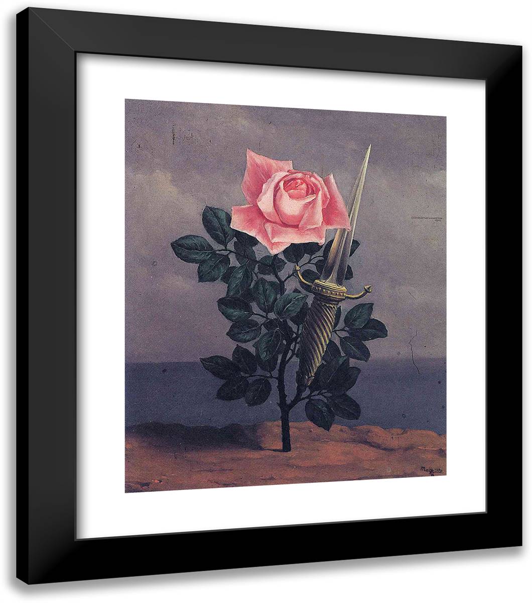 The Blow to the Heart 20x23 Black Modern Wood Framed Art Print Poster by Magritte, Rene