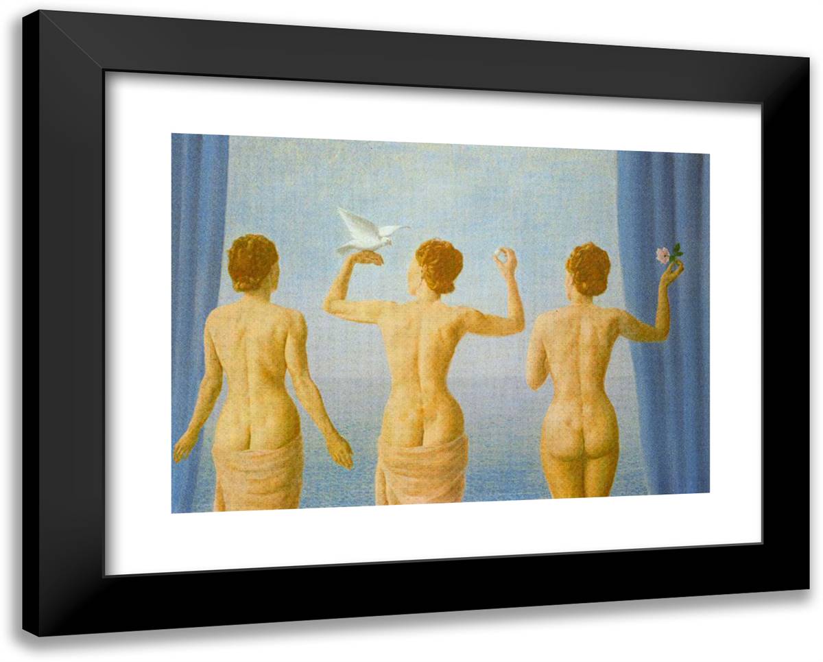 The Break in the Clouds (The Calm) 24x19 Black Modern Wood Framed Art Print Poster by Magritte, Rene