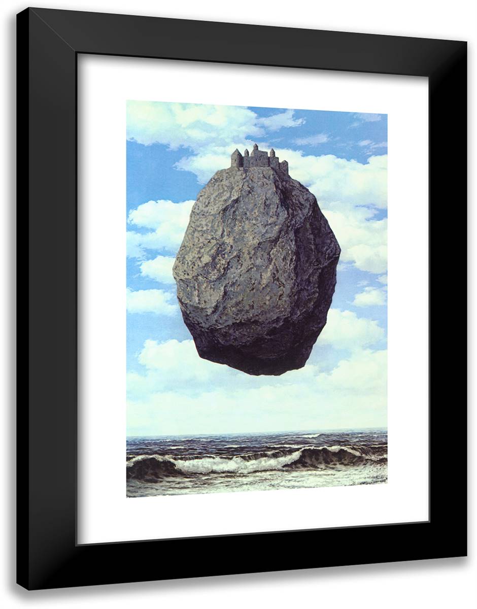 The Castle of the Pyrenees 18x24 Black Modern Wood Framed Art Print Poster by Magritte, Rene