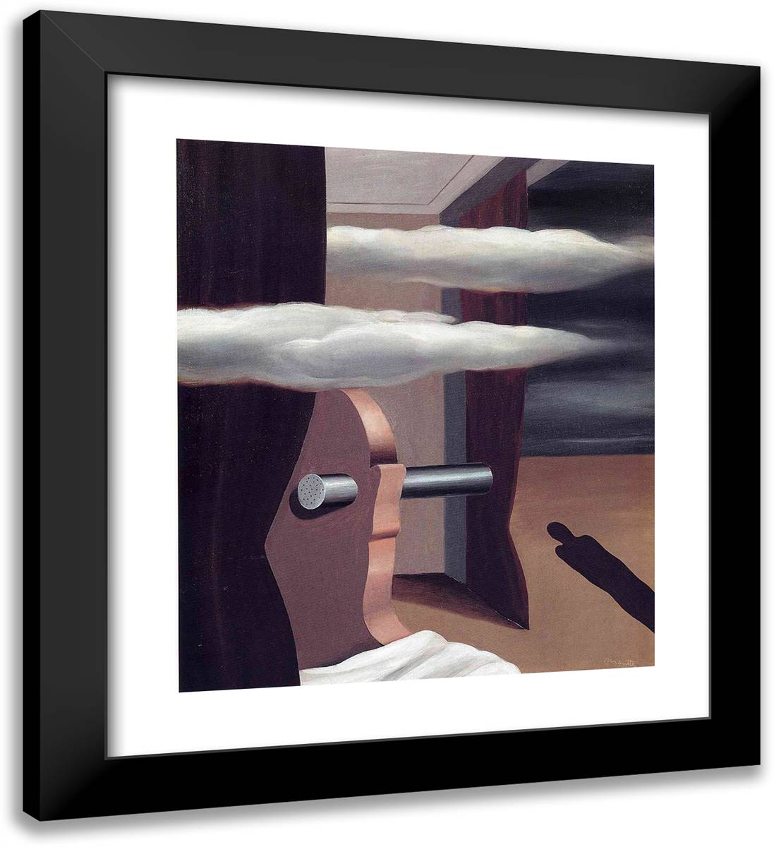 The Catapult of Desert 20x22 Black Modern Wood Framed Art Print Poster by Magritte, Rene