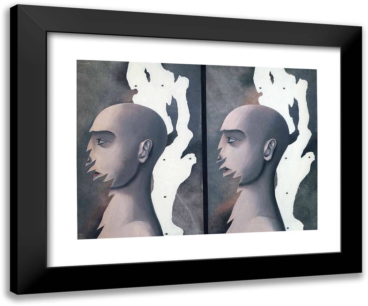 The End of Contemplation 24x20 Black Modern Wood Framed Art Print Poster by Magritte, Rene