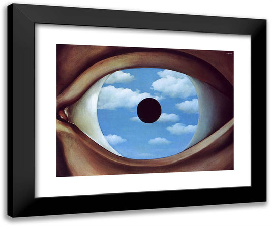 The False Mirror 24x20 Black Modern Wood Framed Art Print Poster by Magritte, Rene