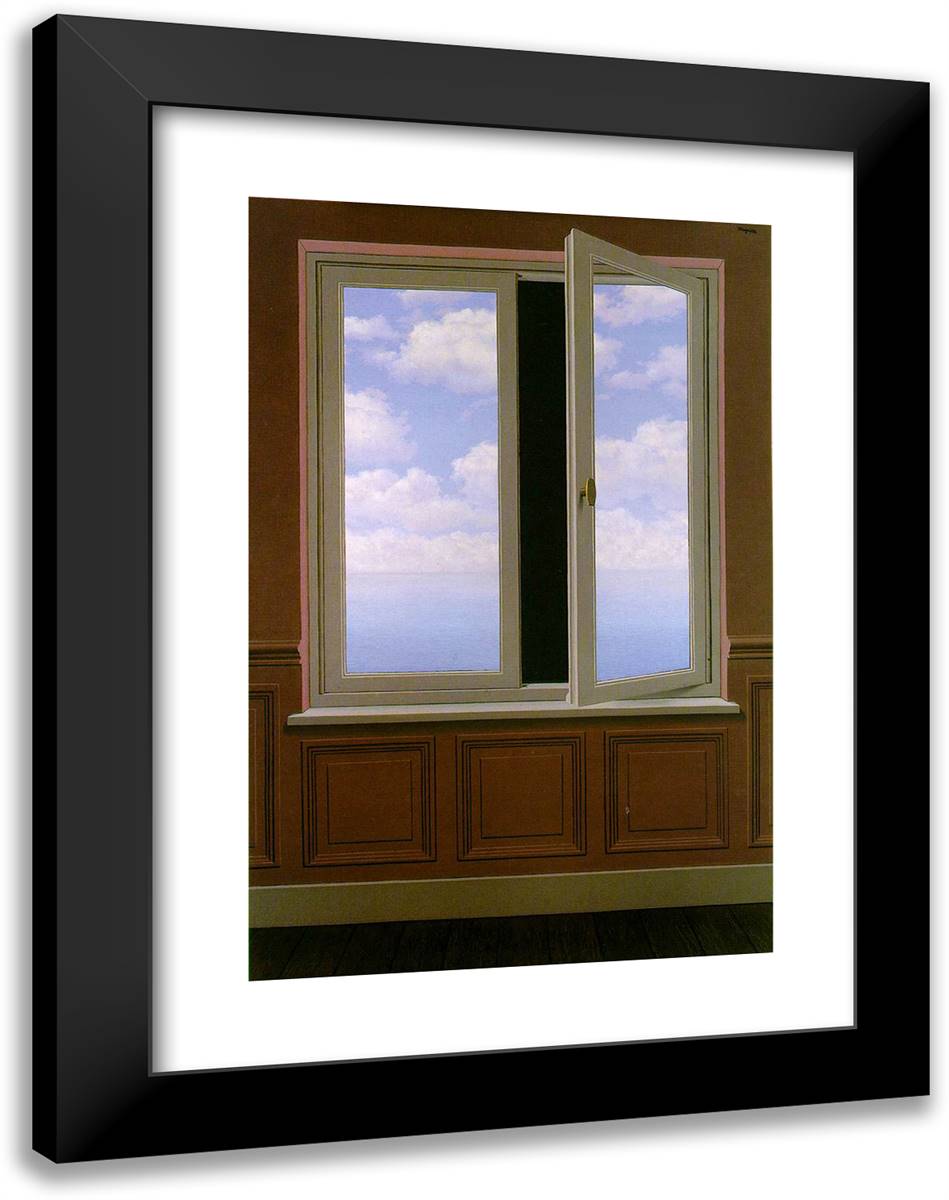 The Looking Glass 18x24 Black Modern Wood Framed Art Print Poster by Magritte, Rene