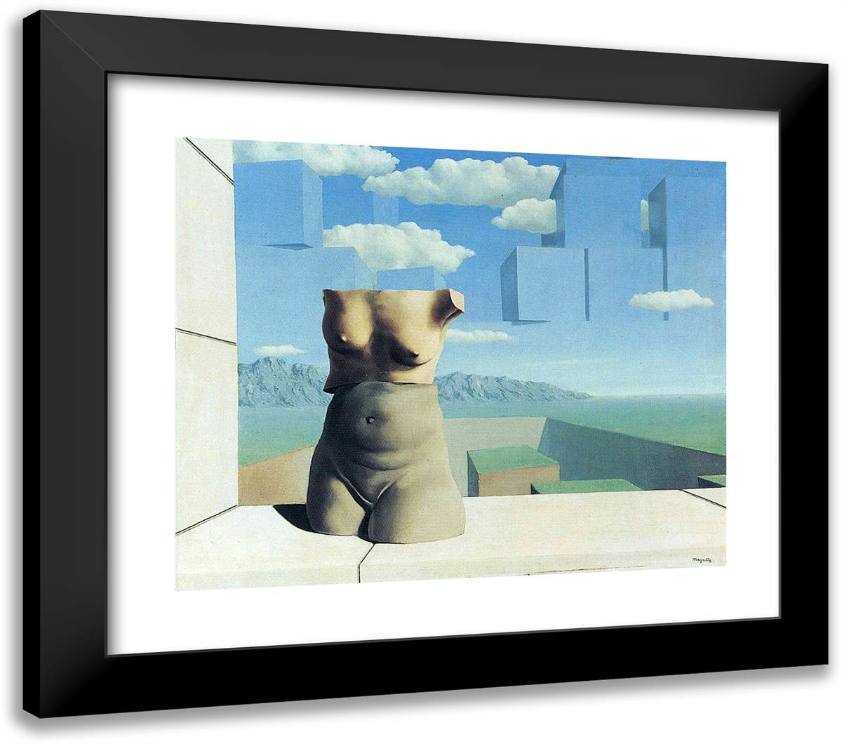 The Marches of Summer 23x20 Black Modern Wood Framed Art Print Poster by Magritte, Rene