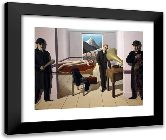 The Menaced Assassin 24x20 Black Modern Wood Framed Art Print Poster by Magritte, Rene