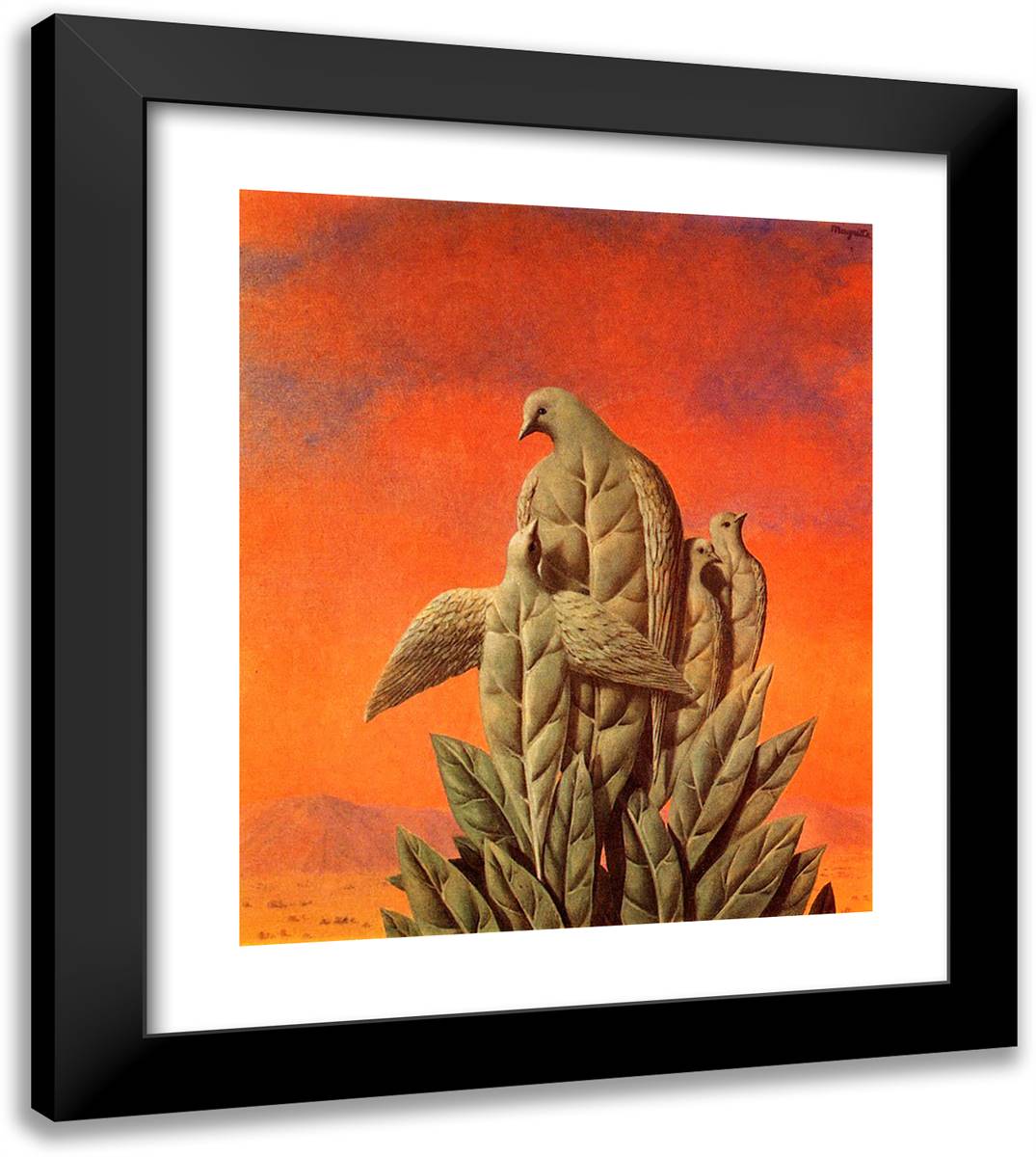 The Natural Graces 20x23 Black Modern Wood Framed Art Print Poster by Magritte, Rene