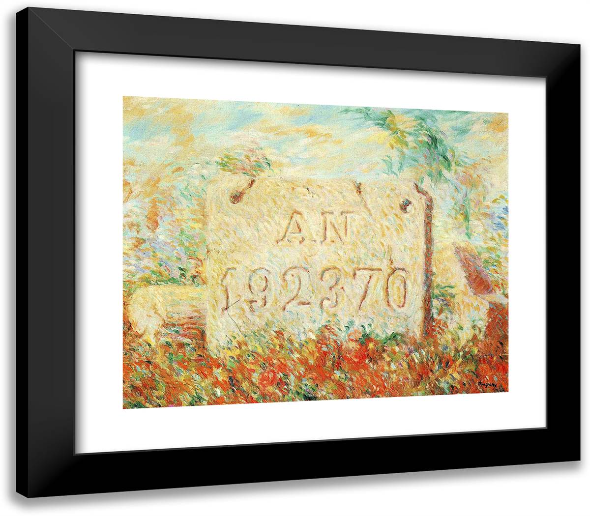 The Smile 23x20 Black Modern Wood Framed Art Print Poster by Magritte, Rene