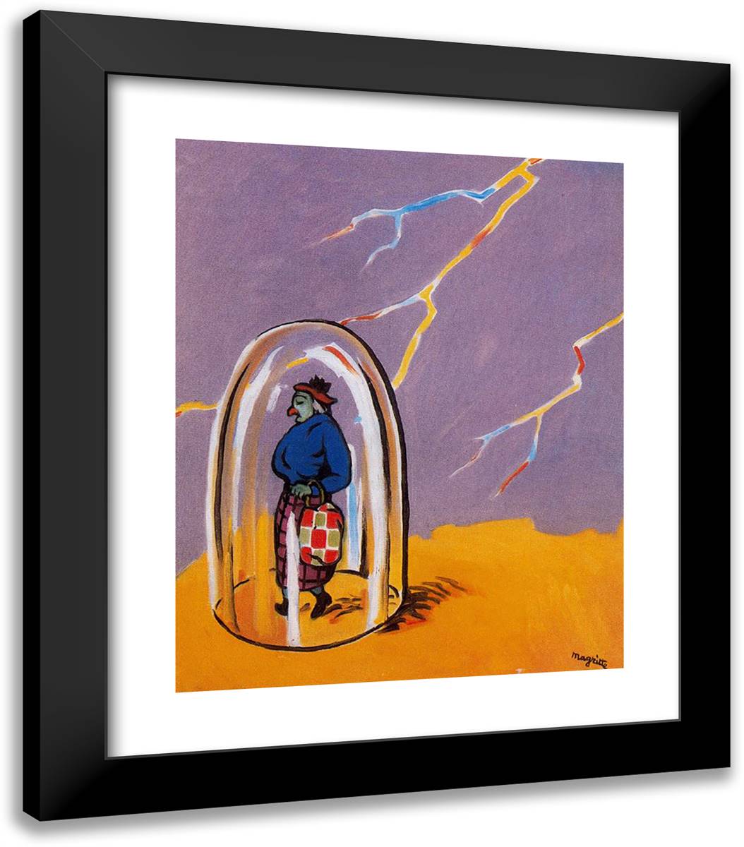 The Tow Plug 20x23 Black Modern Wood Framed Art Print Poster by Magritte, Rene