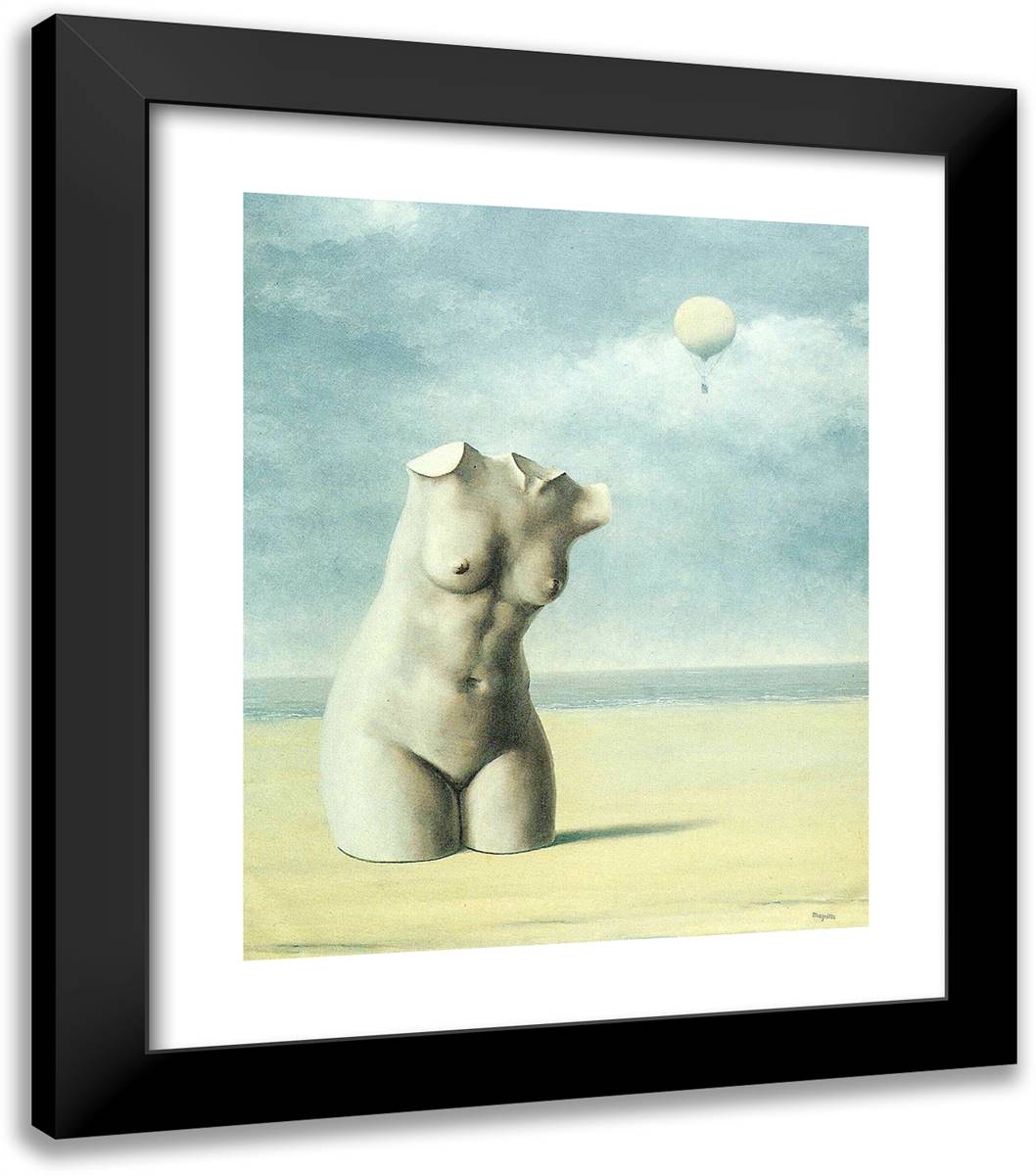 When the Hour Strikes 20x23 Black Modern Wood Framed Art Print Poster by Magritte, Rene