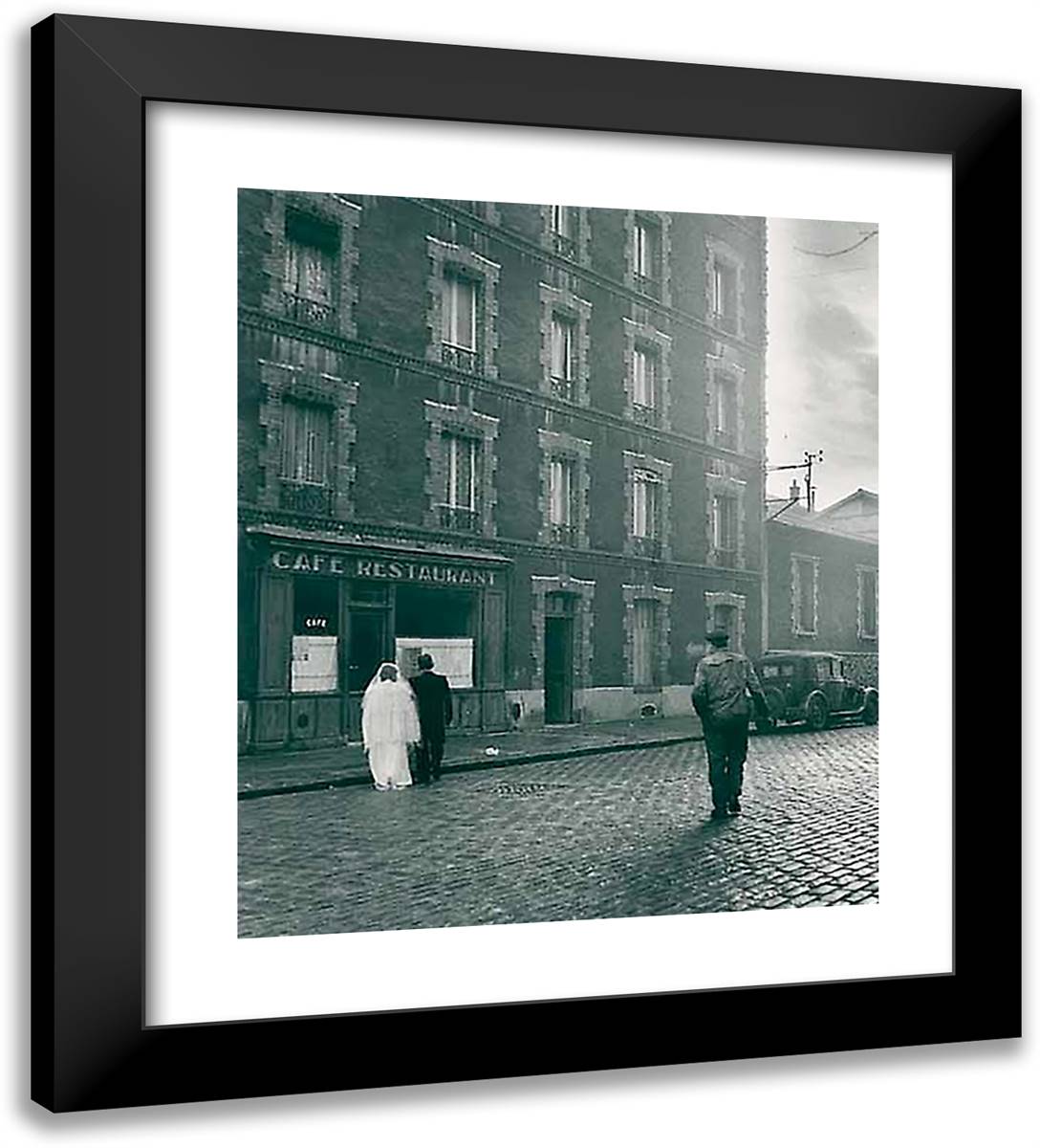 In the Strictest Intimacy (La Stricte Intimita) 20x22 Black Modern Wood Framed Art Print Poster by Doisneau, Robert