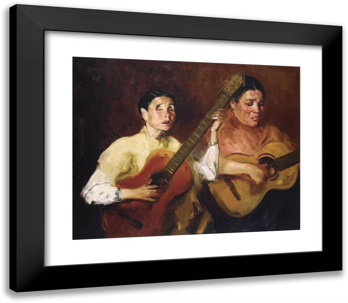 Blind Singers 23x20 Black Modern Wood Framed Art Print Poster by Henri, Robert
