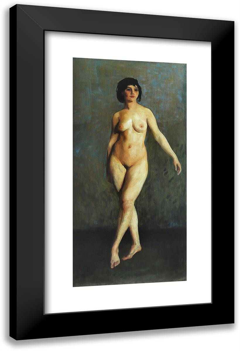 Figure in Motion 16x24 Black Modern Wood Framed Art Print Poster by Henri, Robert