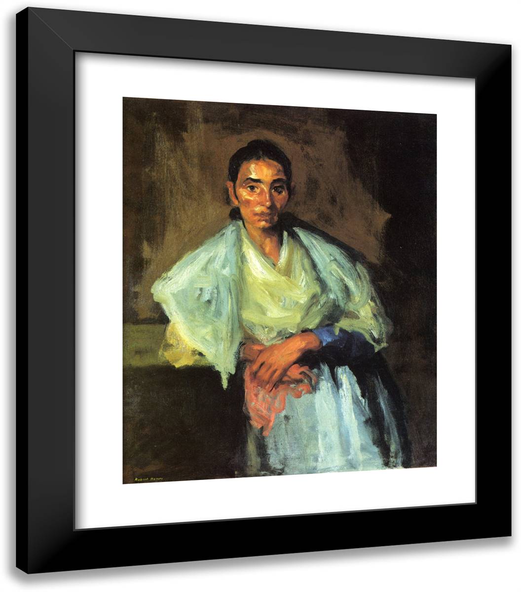 Gypsy 20x23 Black Modern Wood Framed Art Print Poster by Henri, Robert