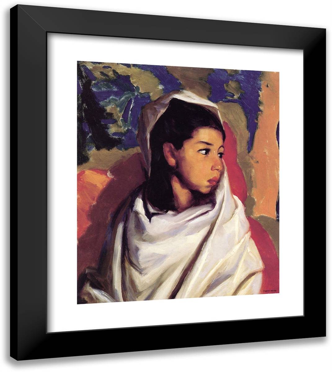 Maria, (Lucinda) 20x23 Black Modern Wood Framed Art Print Poster by Henri, Robert
