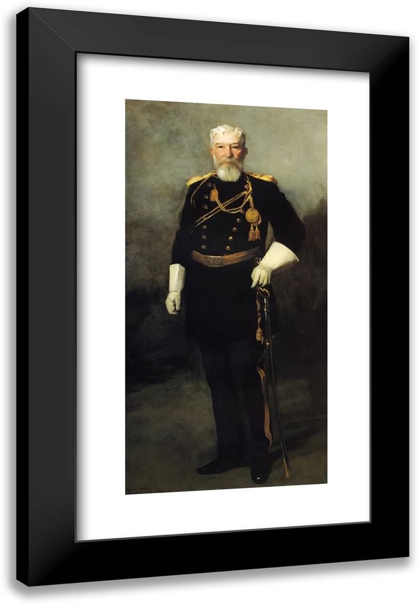 Portrait of Colonel David Perry, 9Th U. S. Cavalry 16x24 Black Modern Wood Framed Art Print Poster by Henri, Robert