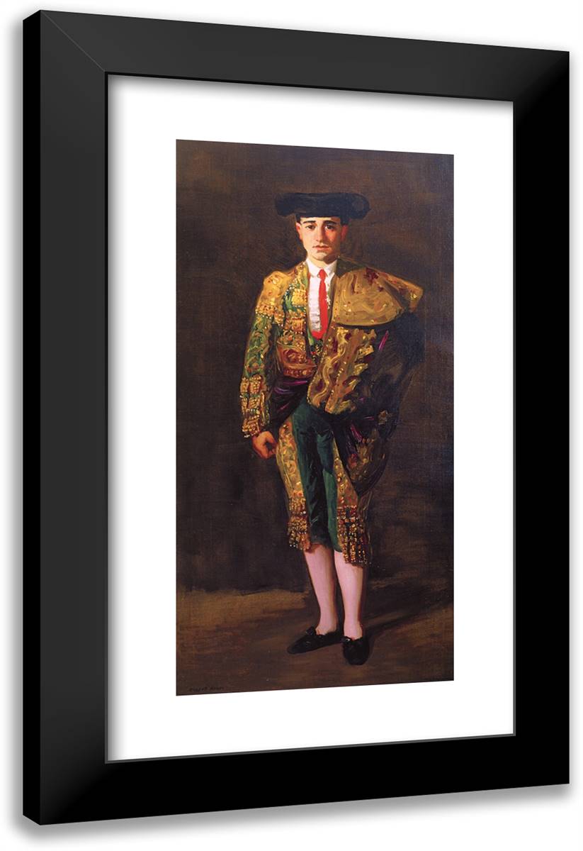 Portrait of El Matador, Felix Asiego 16x24 Black Modern Wood Framed Art Print Poster by Henri, Robert
