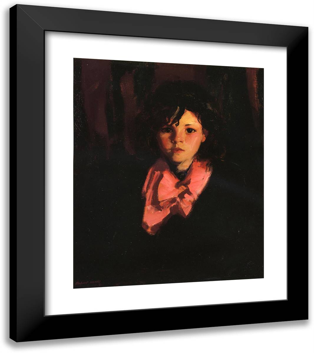 Portrait of Mary Ann 20x23 Black Modern Wood Framed Art Print Poster by Henri, Robert