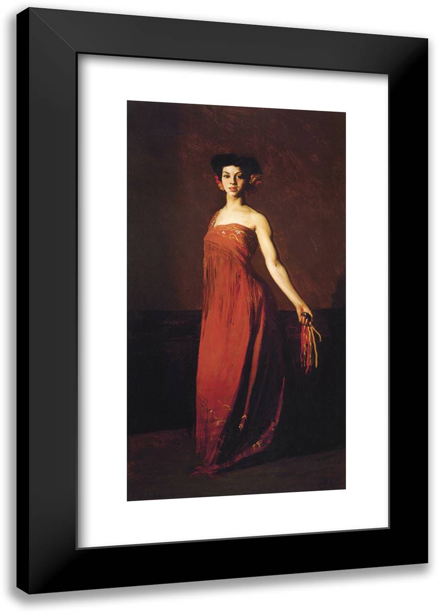 Spanish Dancer - Seviliana (Also Known as Dancer with Castanet) 16x24 Black Modern Wood Framed Art Print Poster by Henri, Robert
