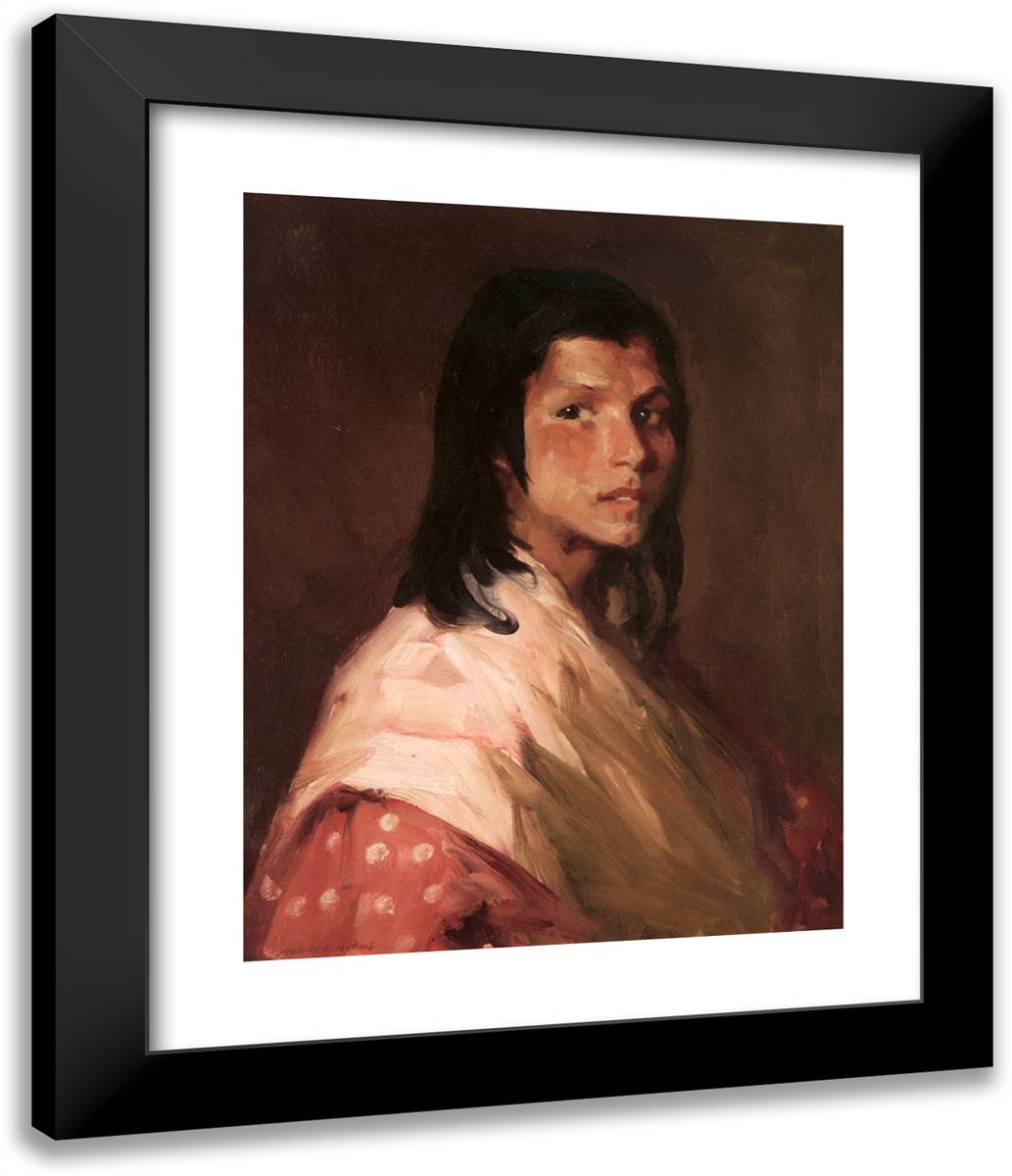 Spanish Gypsy 20x24 Black Modern Wood Framed Art Print Poster by Henri, Robert