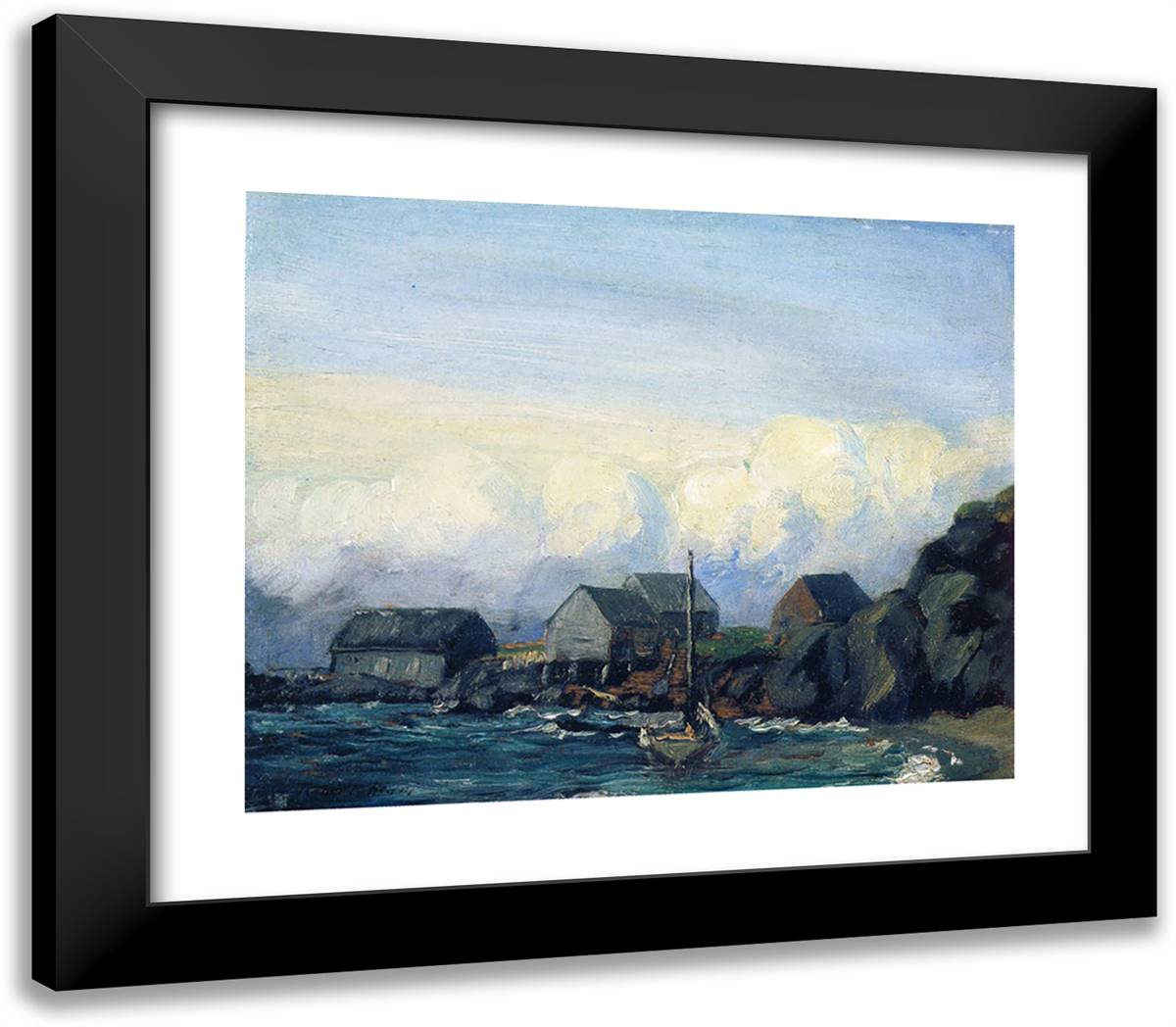 Study for Storm Tide 23x20 Black Modern Wood Framed Art Print Poster by Henri, Robert