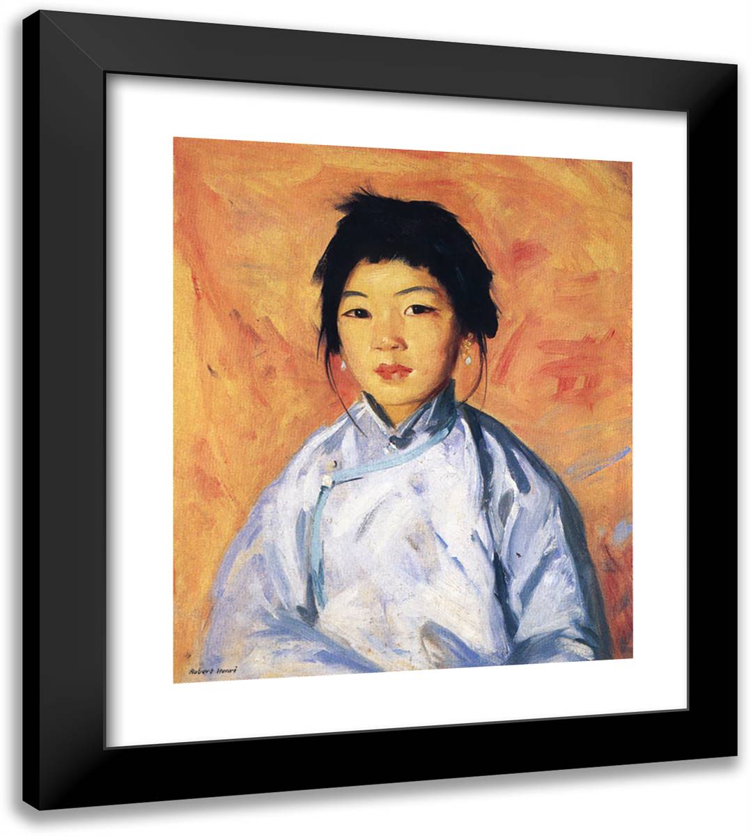Tam Gan 20x22 Black Modern Wood Framed Art Print Poster by Henri, Robert