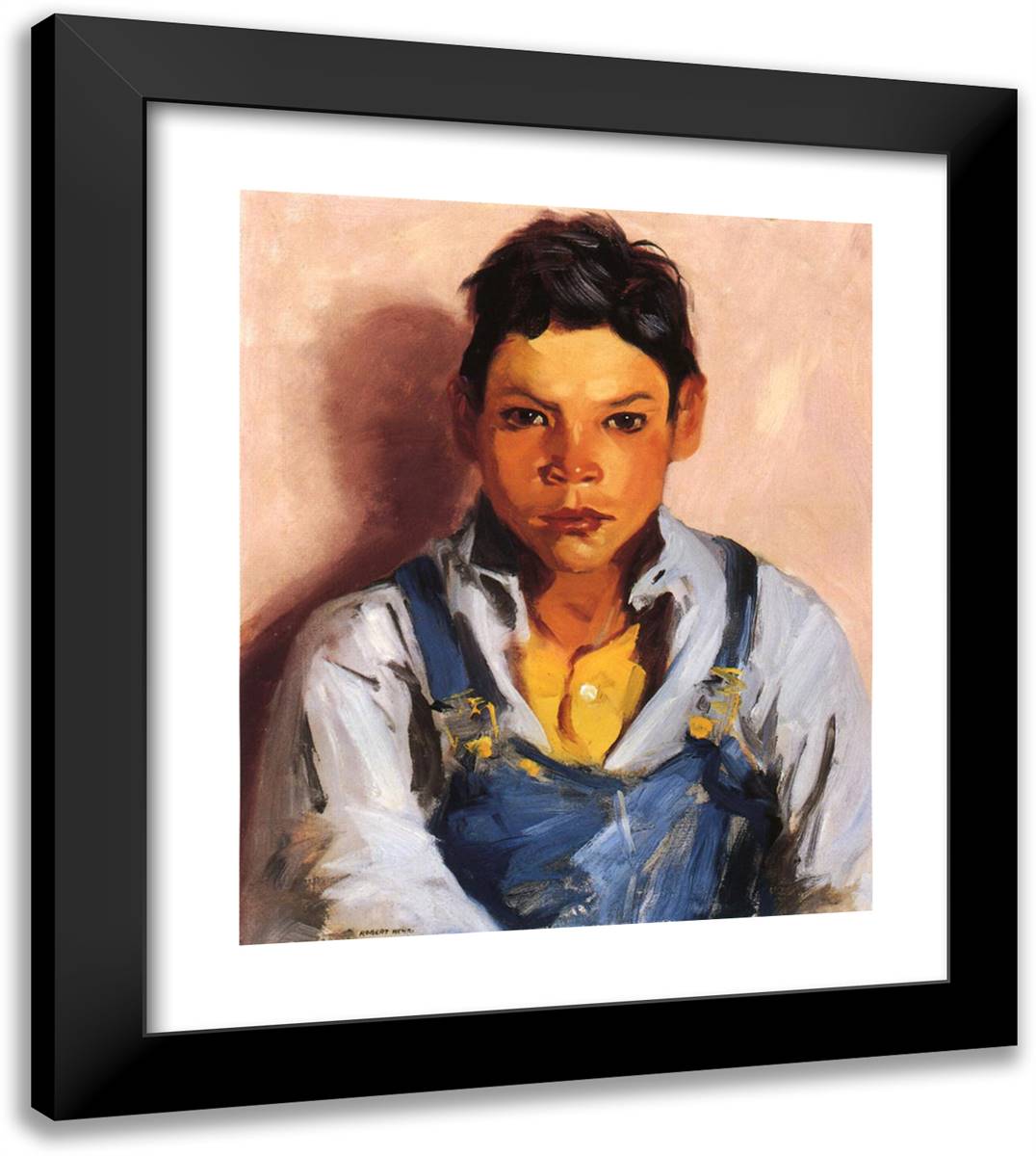 The Goat Herder (Also Known as Mexican Boy) 20x23 Black Modern Wood Framed Art Print Poster by Henri, Robert
