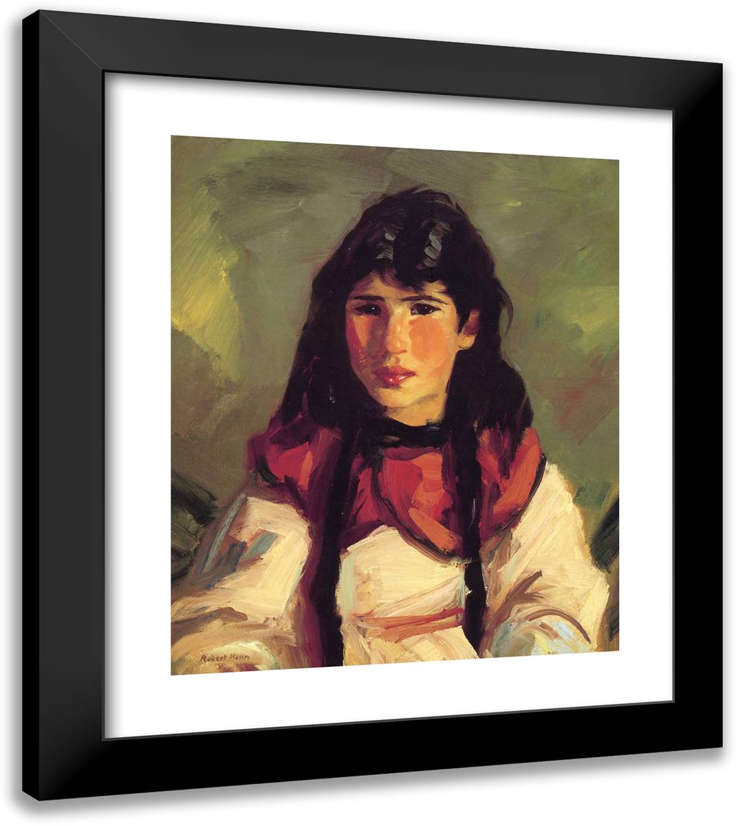 Tilly (Also Known as Portrait of Tilly) 20x23 Black Modern Wood Framed Art Print Poster by Henri, Robert
