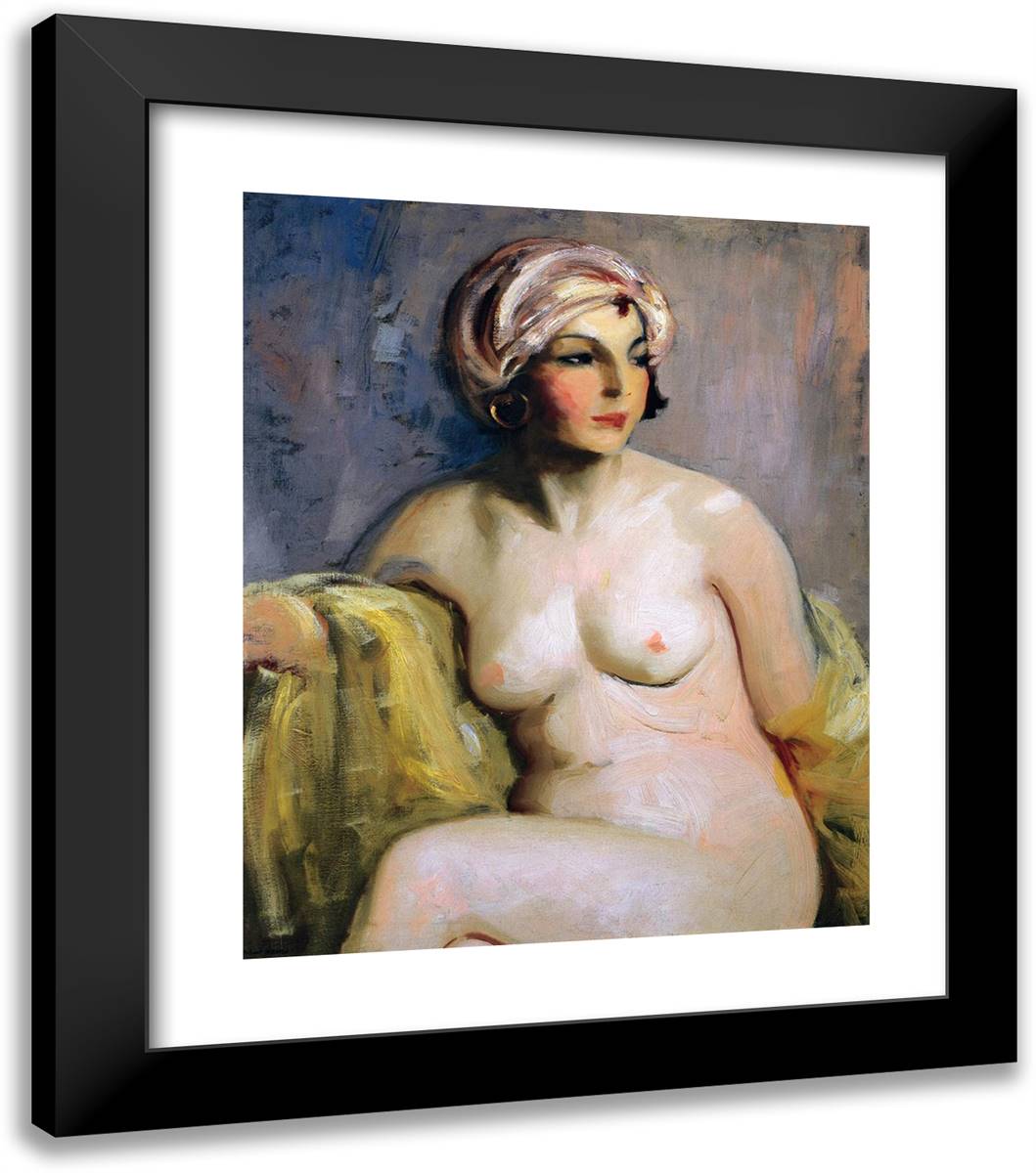 Zara Levy, Nude 20x23 Black Modern Wood Framed Art Print Poster by Henri, Robert