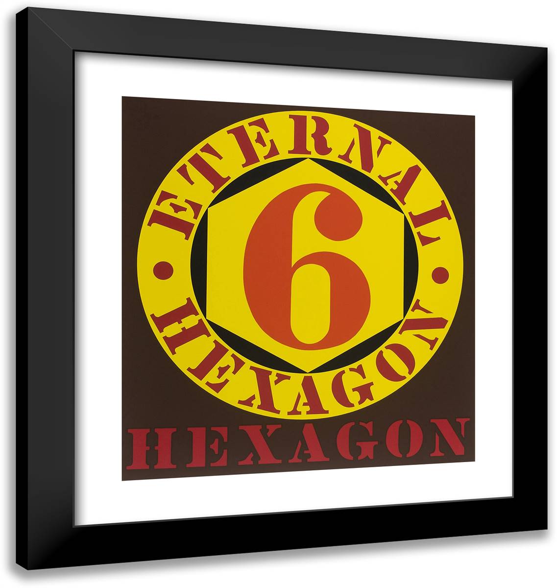 Eternal Hexagon, from X + X (Ten Works by Ten Painters) 20x21 Black Modern Wood Framed Art Print Poster by Indiana, Robert