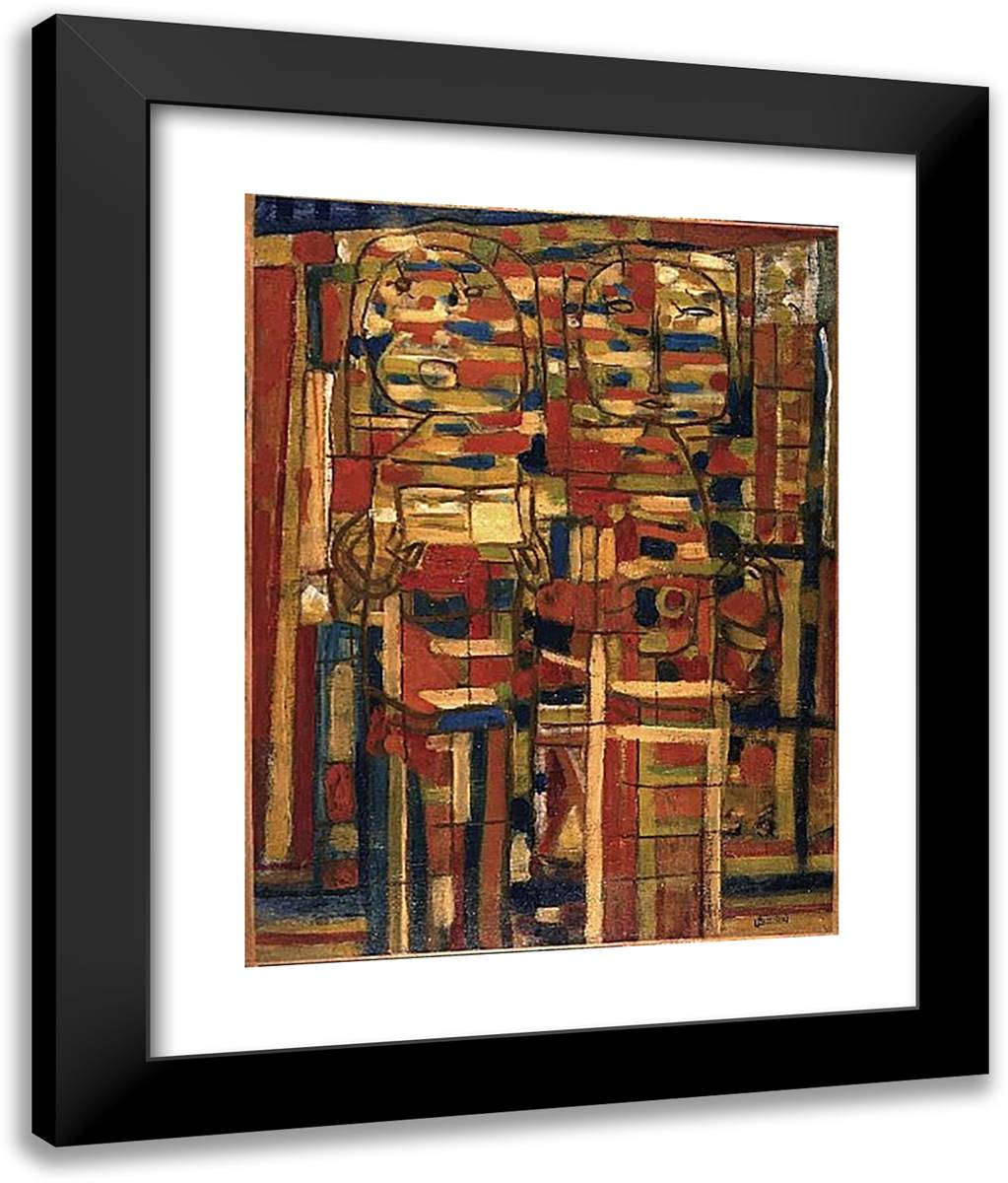 La Chanson Des Rues 20x24 Black Modern Wood Framed Art Print Poster by Bissiere, Roger