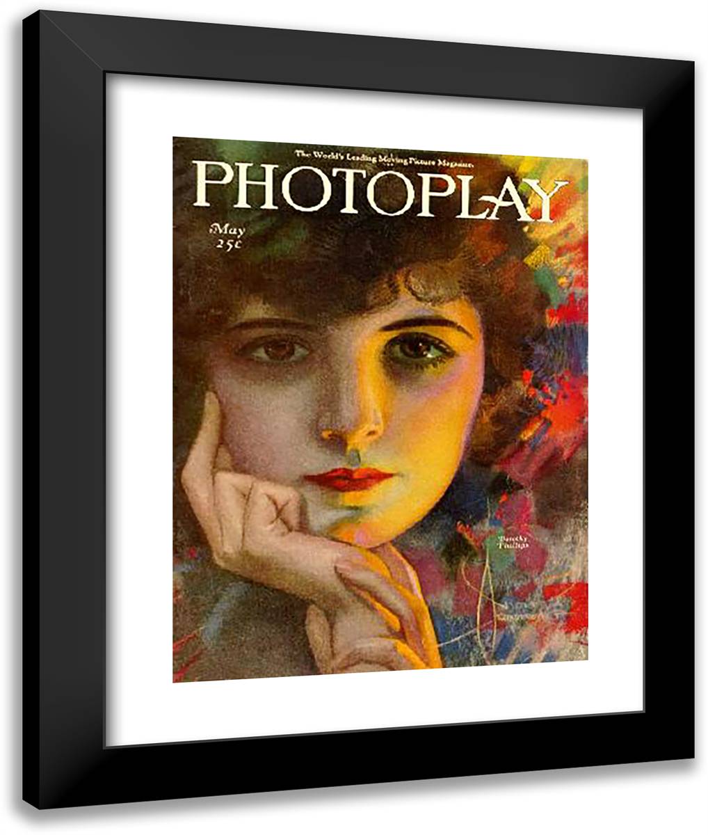 Cover of May 1921 Issue of Photoplay 20x24 Black Modern Wood Framed Art Print Poster by Armstrong, Rolf