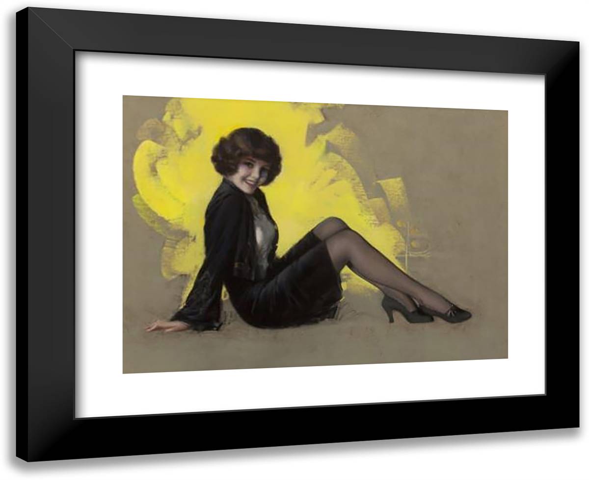 Hello Everybody 24x20 Black Modern Wood Framed Art Print Poster by Armstrong, Rolf