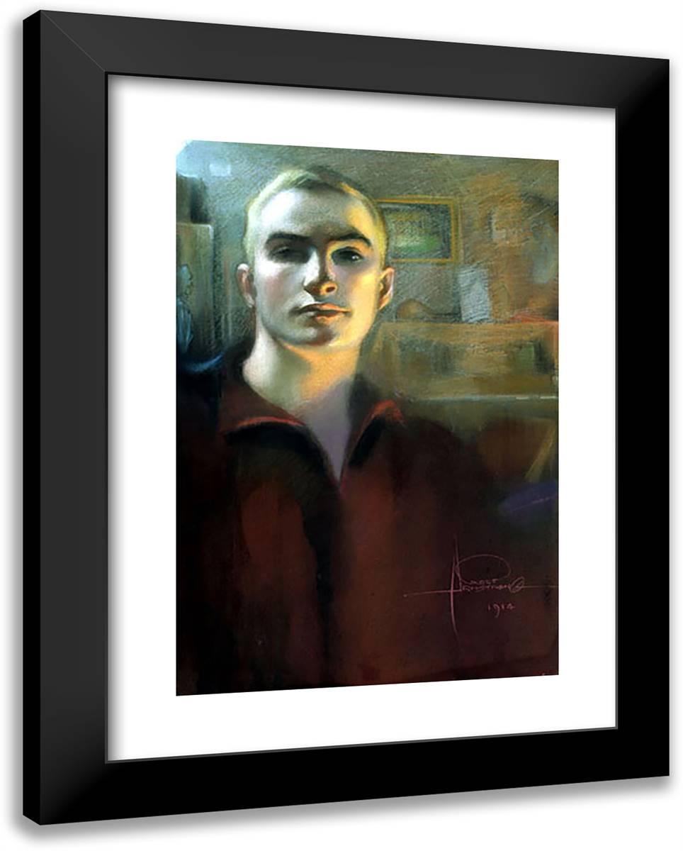 Self-Portrait 19x24 Black Modern Wood Framed Art Print Poster by Armstrong, Rolf