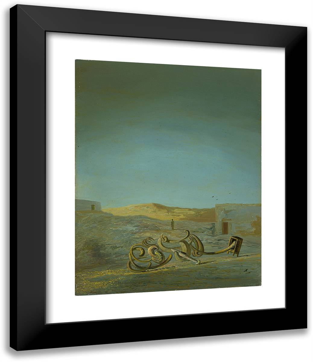 Atmospheric Chair 20x24 Black Modern Wood Framed Art Print Poster by Dali, Salvador