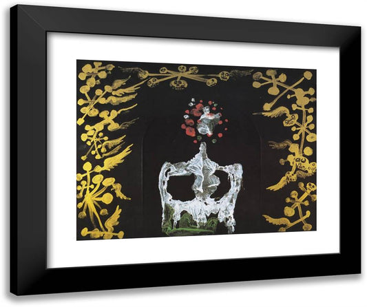 Decalcomania 24x20 Black Modern Wood Framed Art Print Poster by Dali, Salvador