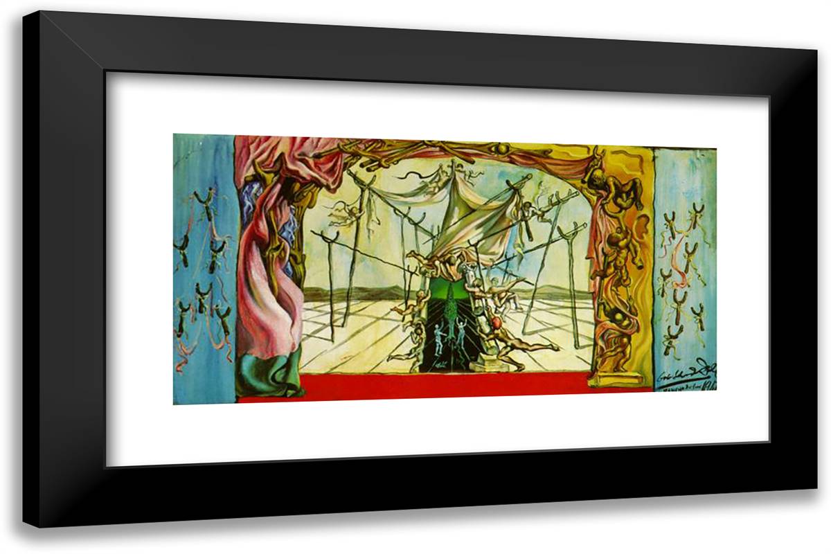 Design for the Set of 'Romeo and Juliet' (Backdrops and Wing Flats) 24x16 Black Modern Wood Framed Art Print Poster by Dali, Salvador