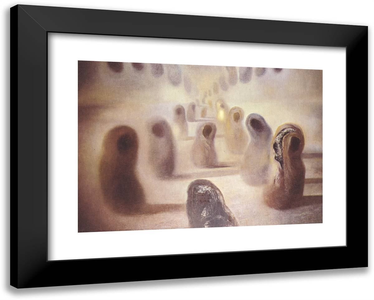 Desoxyribonucleic Acid Arabs 24x19 Black Modern Wood Framed Art Print Poster by Dali, Salvador