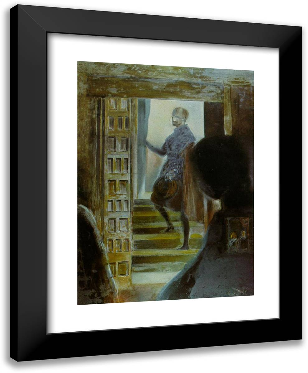 Don Jose Nieto Velazquez from 'Las Meninas' by Velazquez 19x24 Black Modern Wood Framed Art Print Poster by Dali, Salvador