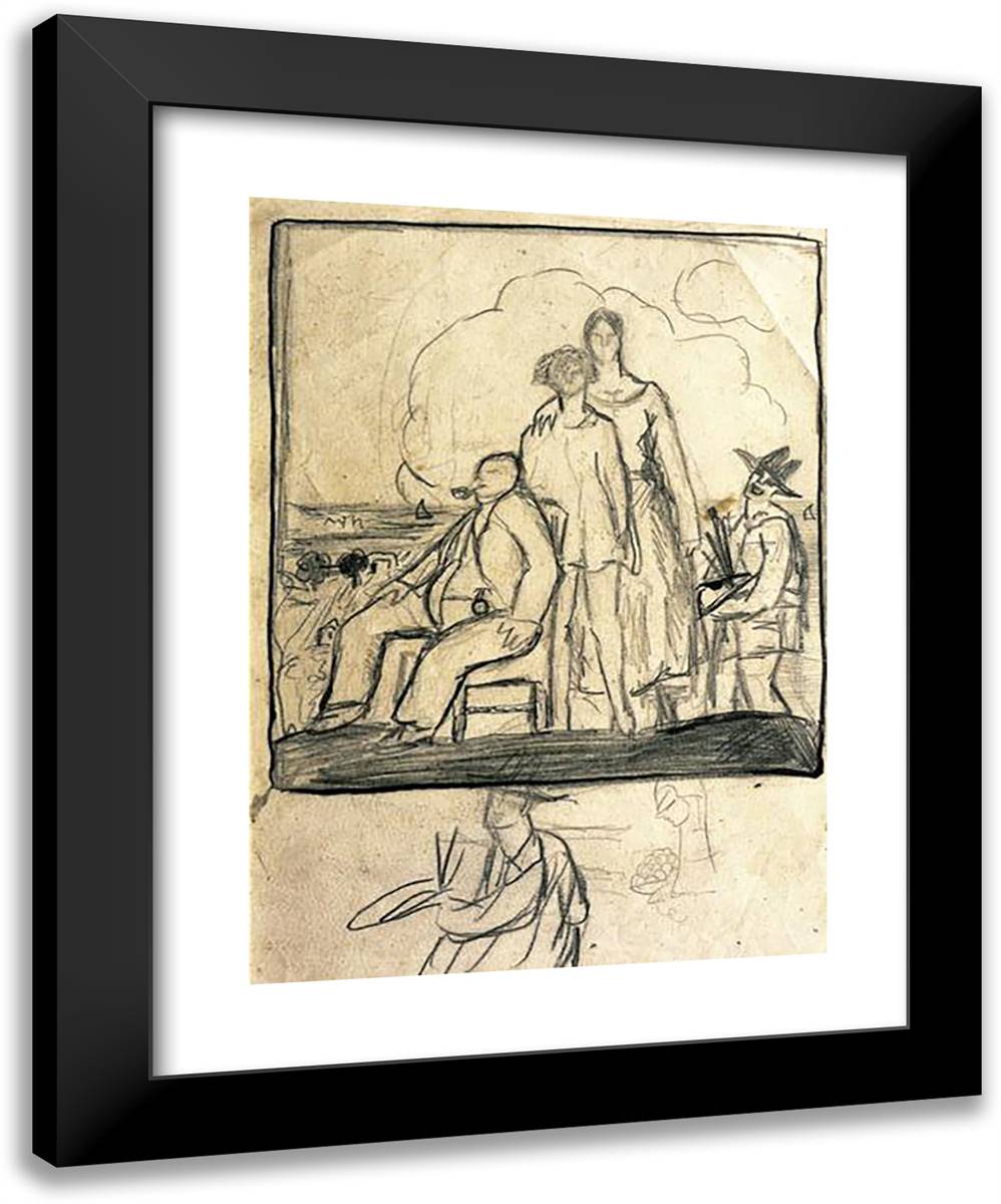 Family Portrait 19x24 Black Modern Wood Framed Art Print Poster by Dali, Salvador